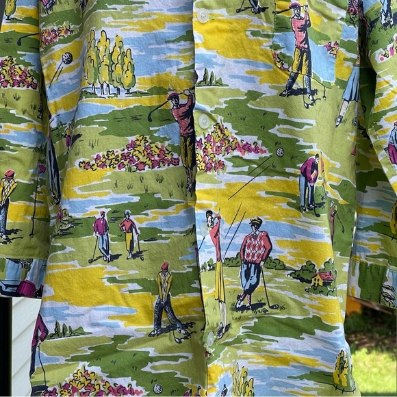 Vintage Nick and Nora 100% Cotton Nightgown Rare Print Golfers Women’s S/M PJs - Picture 12 of 12